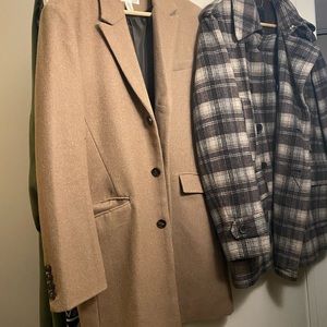 Camel color men's peacoat